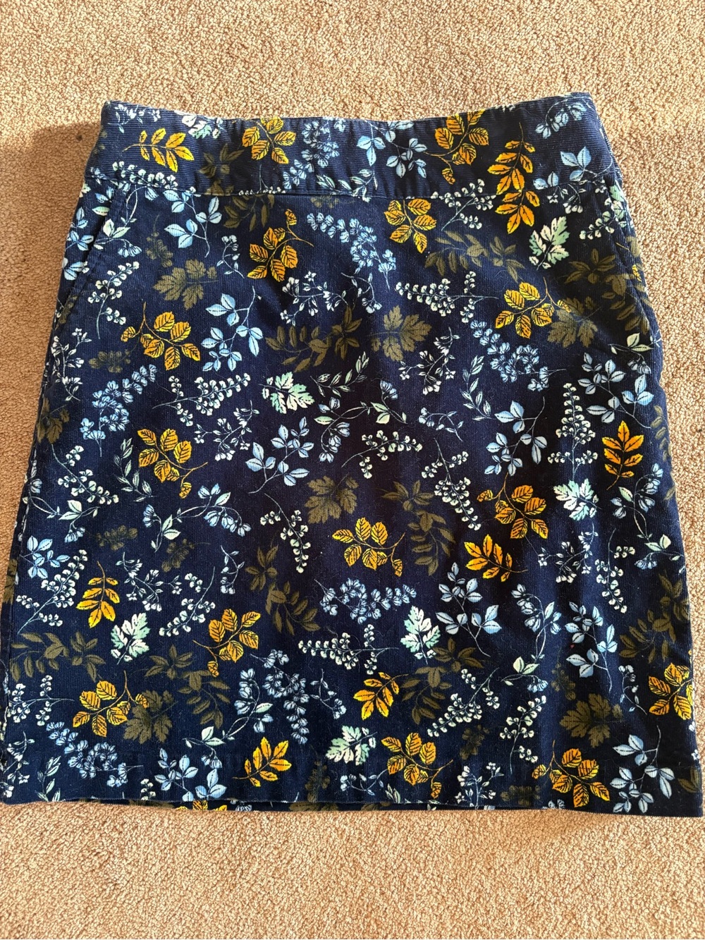 Talbots Corduroy pocket A line short skirt casual size 2 NWT